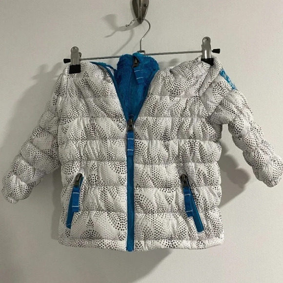 Snozu Fur Full Zip Puffy Coat Winter Girl's 18 M - Picture 1 of 9